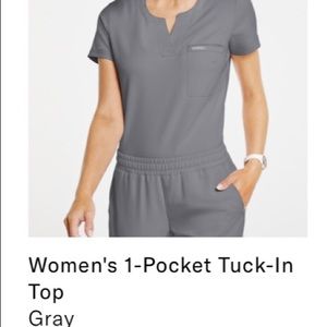 Jaanuu grey tuck-in scrub top